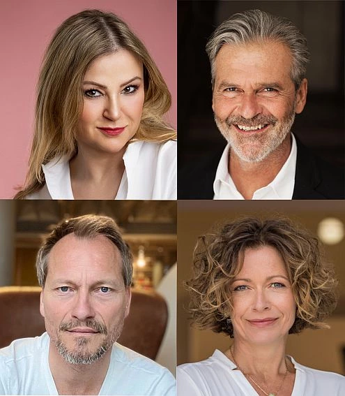 Ensemble Don Chaos: Porträts Marko Pustišek, Barbara Maria Sava, Madeleine Niesche, Herbert Schäfer | © Contra-Kreis-Theater