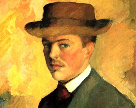 August Macke - Selbstporträt mit Hut (1909) | © gemeinfrei